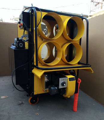 Yellow 4 Outlet Waste Oil Burning Heater Stainless Steel Combustion Chamber