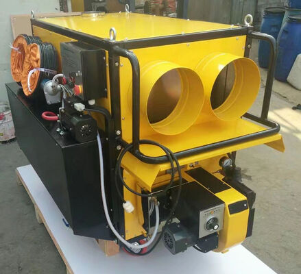 Chauffage à l' huile sale de 300 kg. Chauffage à l' air extérieur à conduits pour la volaille.