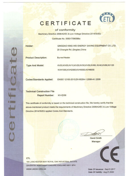 China Qingdao Luox Energy Saving Equipment Co., Ltd certification